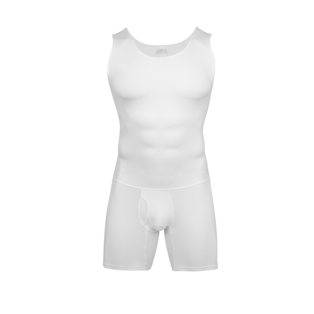 Shapewear Bodysuit Firm - ชุดกระชับสัดส่วนผู้ชาย บอดี้สูท ควบคุมหน้าท้อง เสื้อกระชับสัดส่วน ระบายอากาศได้ดี สวมใส่ง่ายด้วยช่องเปิดด้านหลัง