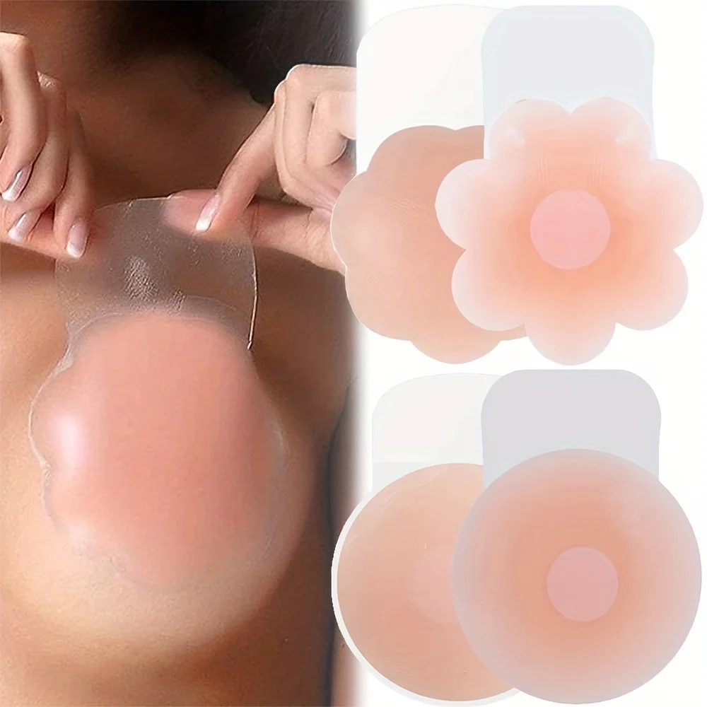 Push Up Bra Padded - แผ่นแปะหน้าอกยกกระชับหน้าอกสำหรับผู้หญิง1คู่แผ่นแปะหน้าอกยกทรงแบบติดกาวที่มองไม่เห็นใช้ซ้ำได้