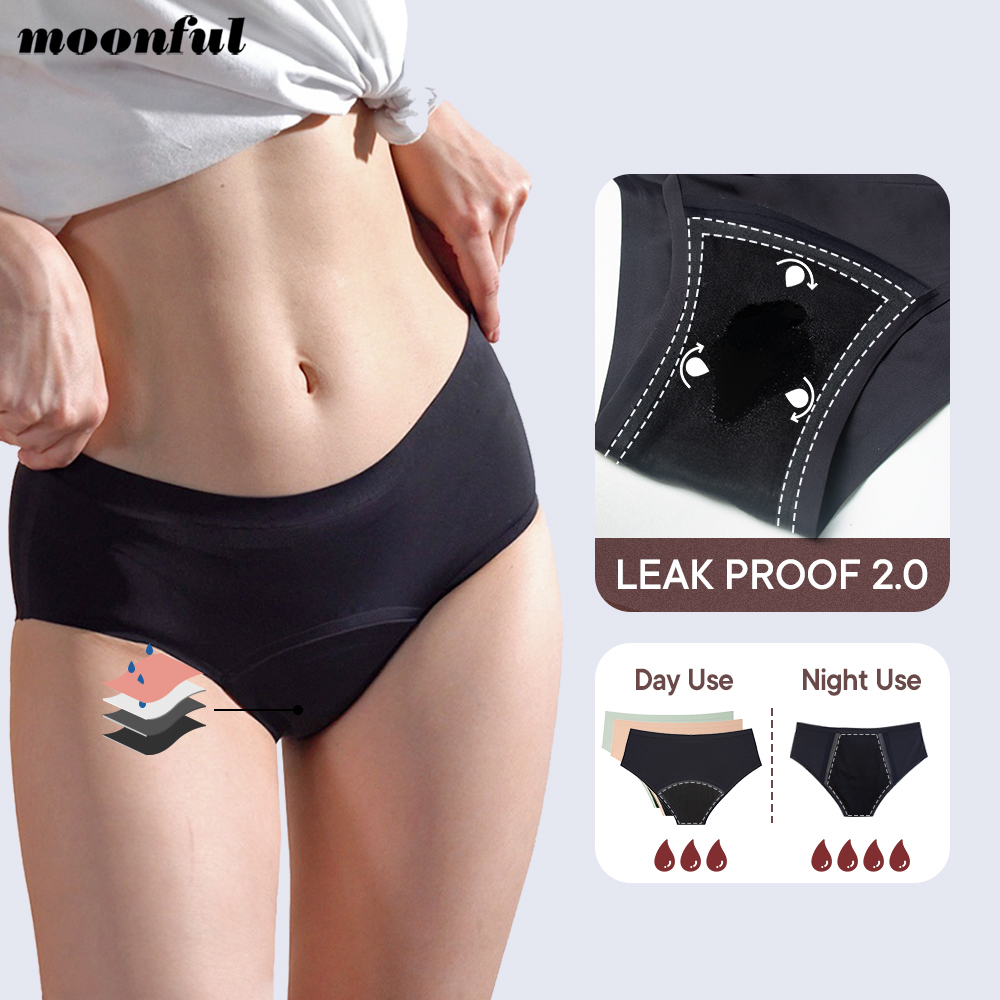 Period Panty Absorbent - กางเกงในประจำเดือนแบบไร้รอยต่อสำหรับผู้หญิง ซึมซับได้มาก ป้องกันการรั่วซึม