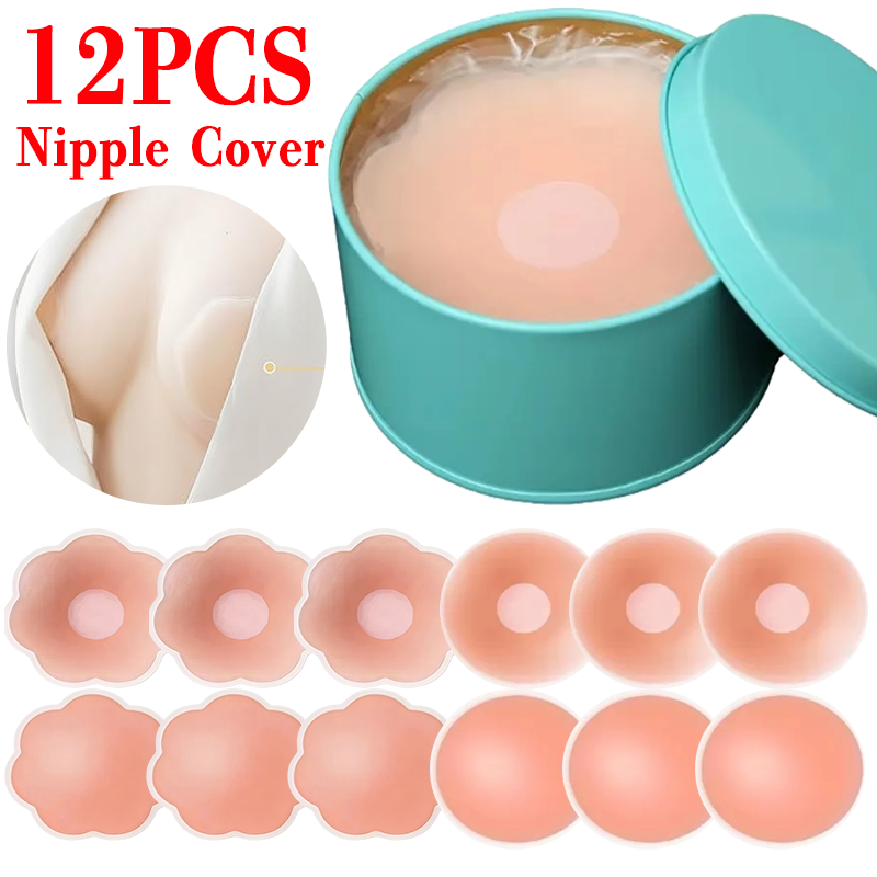Nipple Cover Pasties - แผ่นปิดจุกนมซิลิโคนแบบแปะ 6/12 ชิ้น แบบใส มองไม่เห็น ใช้ซ้ำได้