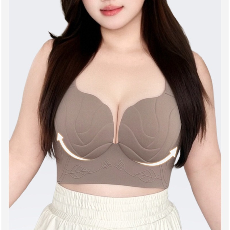 Bralette Wireless Soft - บราเล็ตต์ไร้โครงสำหรับสาวพลัสไซส์ ยกกระชับ ป้องกันการหย่อนคล้อย รองรับด้านข้าง ไร้ตะเข็บ นุ่ม