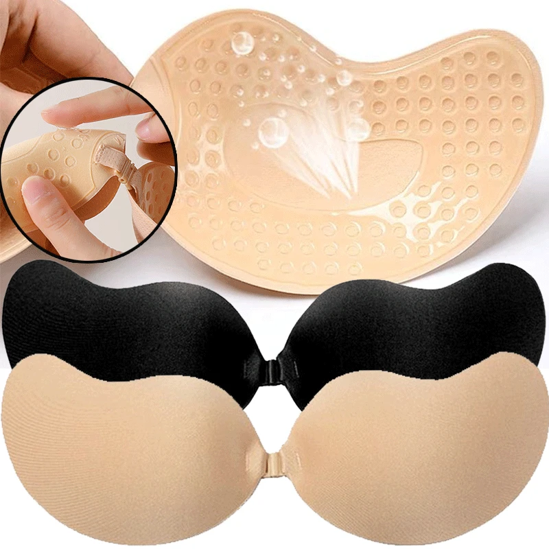 Nipple Cover Pasties - แผ่นปิดจุกนมแบบใช้ซ้ำได้ ขนาด A-D คัพ บราซิลิโคนเสริมฟองน้ำแบบไร้สาย ติดได้เอง