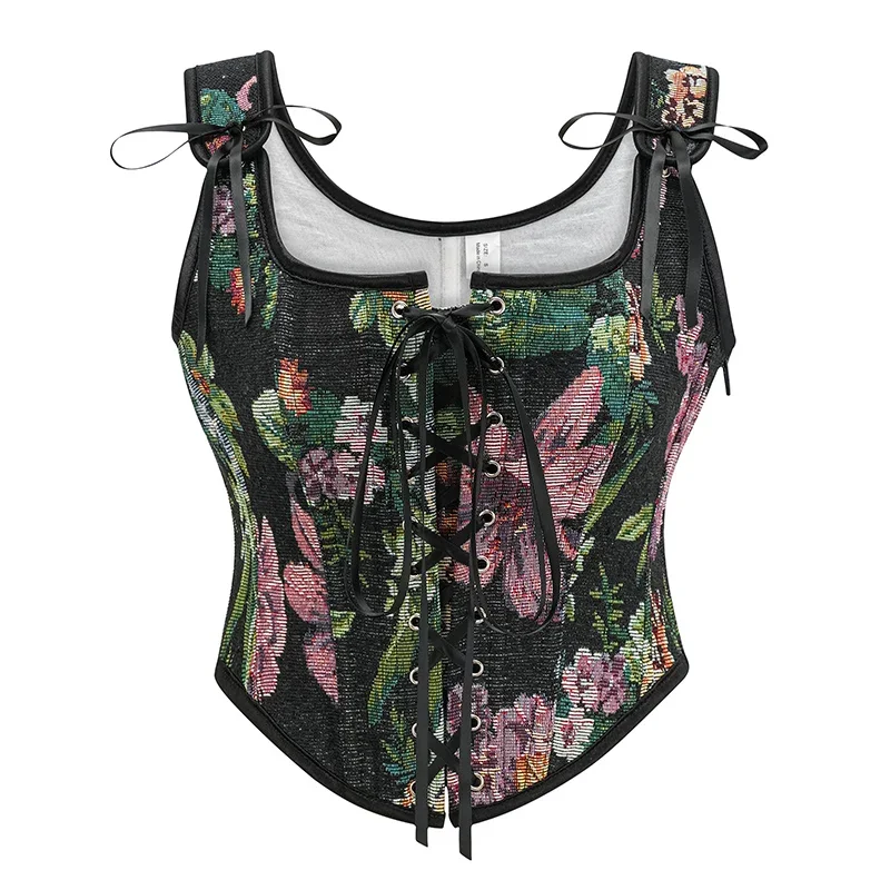 เสื้อกล้ามคอร์เซ็ทวินเทจแบบกอธ - Corset Waist Cinch บทวิจารณ์และราคา