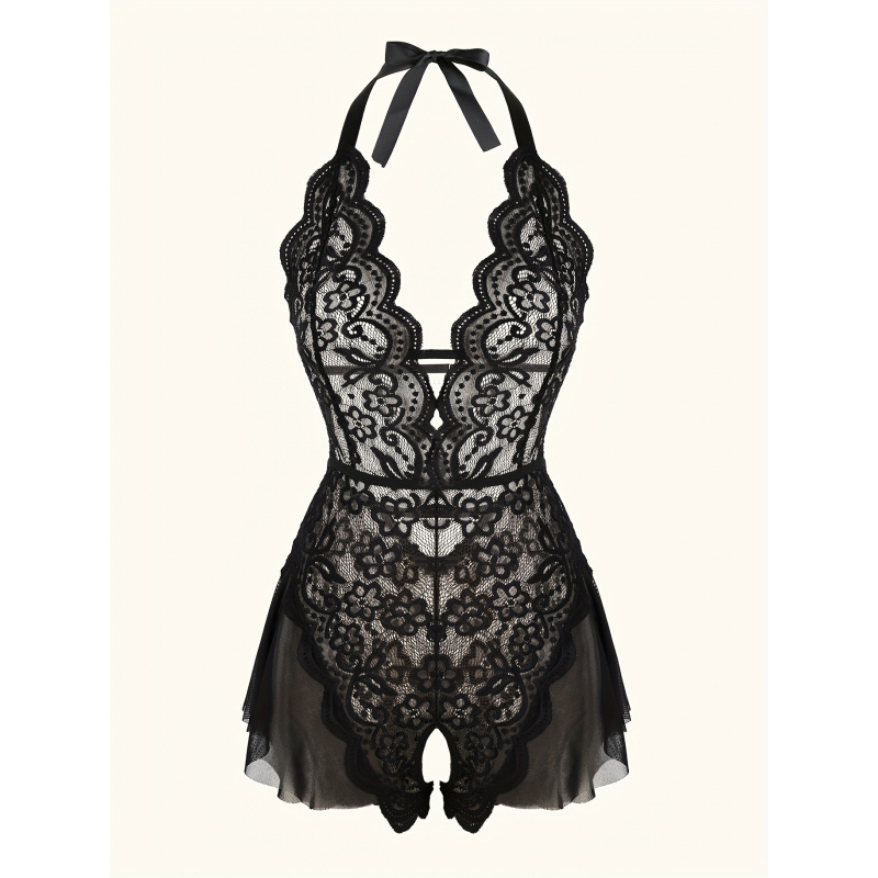 ชุดบอดี้สูทลูกไม้ตาข่ายสุดเซ็ก - Lace Teddy Lingerie บทวิจารณ์และราคา