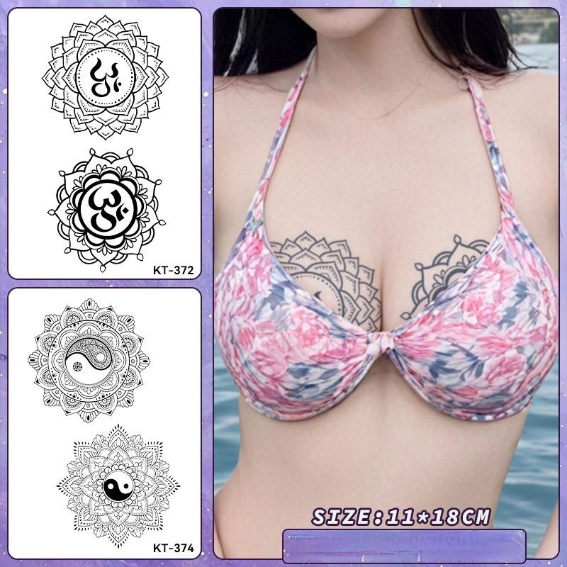 สติกเกอร์รอยสักชั่วคราวลายดอกด - Nipple Cover Pasties บทวิจารณ์และราคา